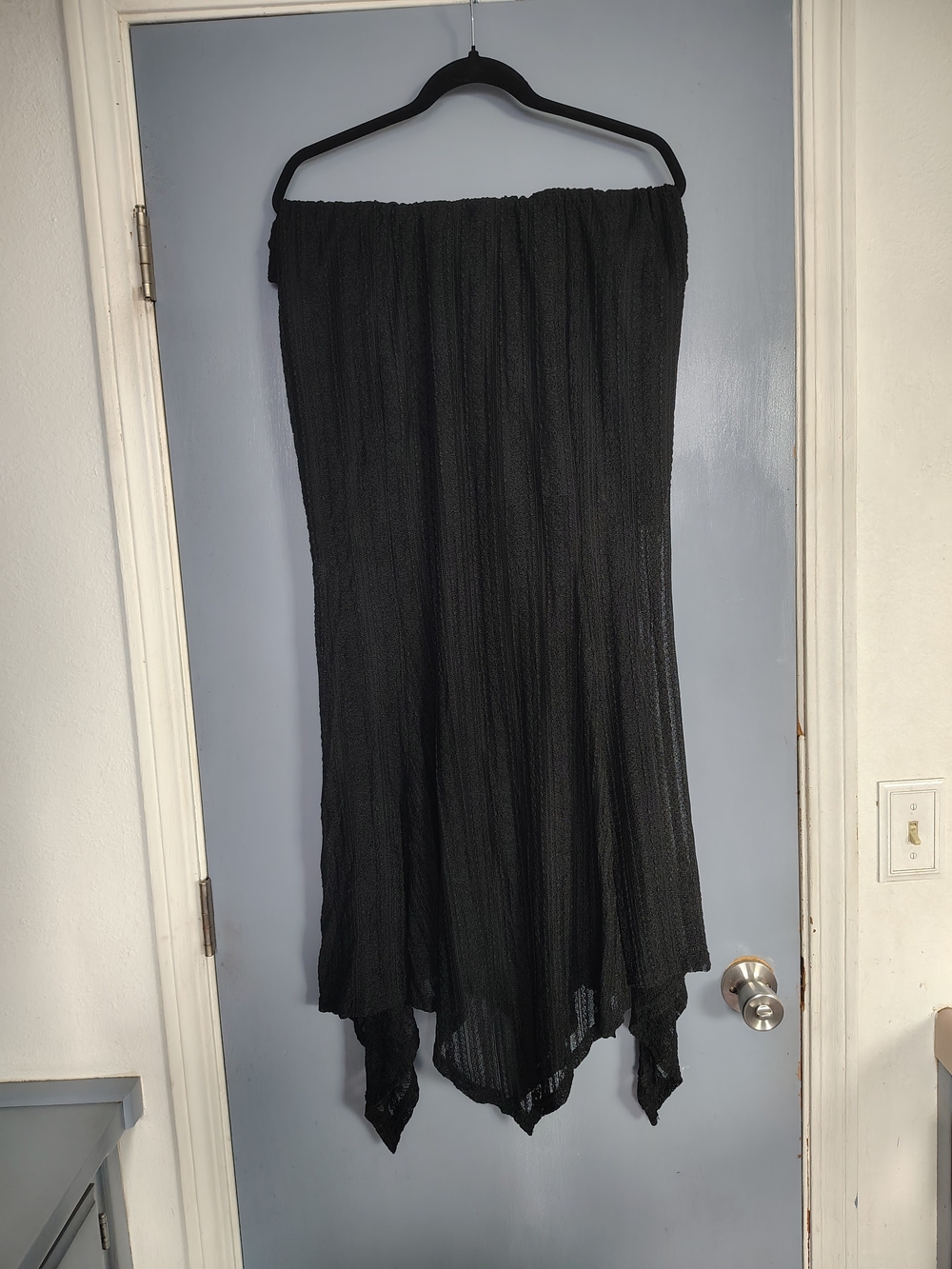 Killstar Black Asymmetric Hanky Hem Maxi Skirt